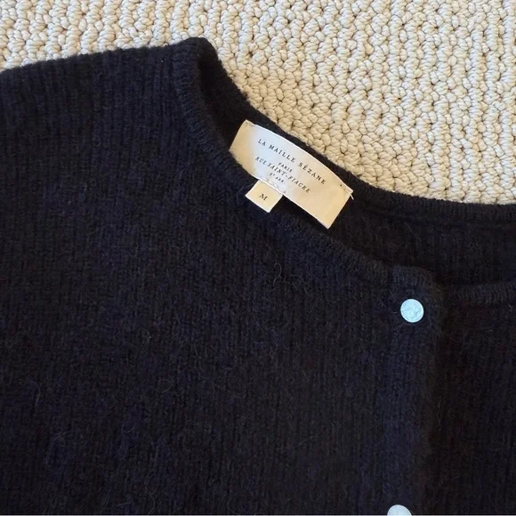 Sezane Gaspard Cardigan - Super Kid Mohair - Black - Picture 2 of 8